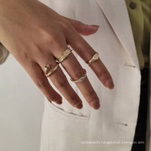 Simple fashion irregular snake-shaped knuckle ring, retro personality fashion ring set